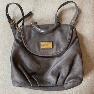 Marc Jacobs Gray Leather Backpack Purse